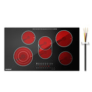 36-inch Electric Cooktop with 5 Burners & Griddle - 9 Power Levels, 220-240V (No Plug)