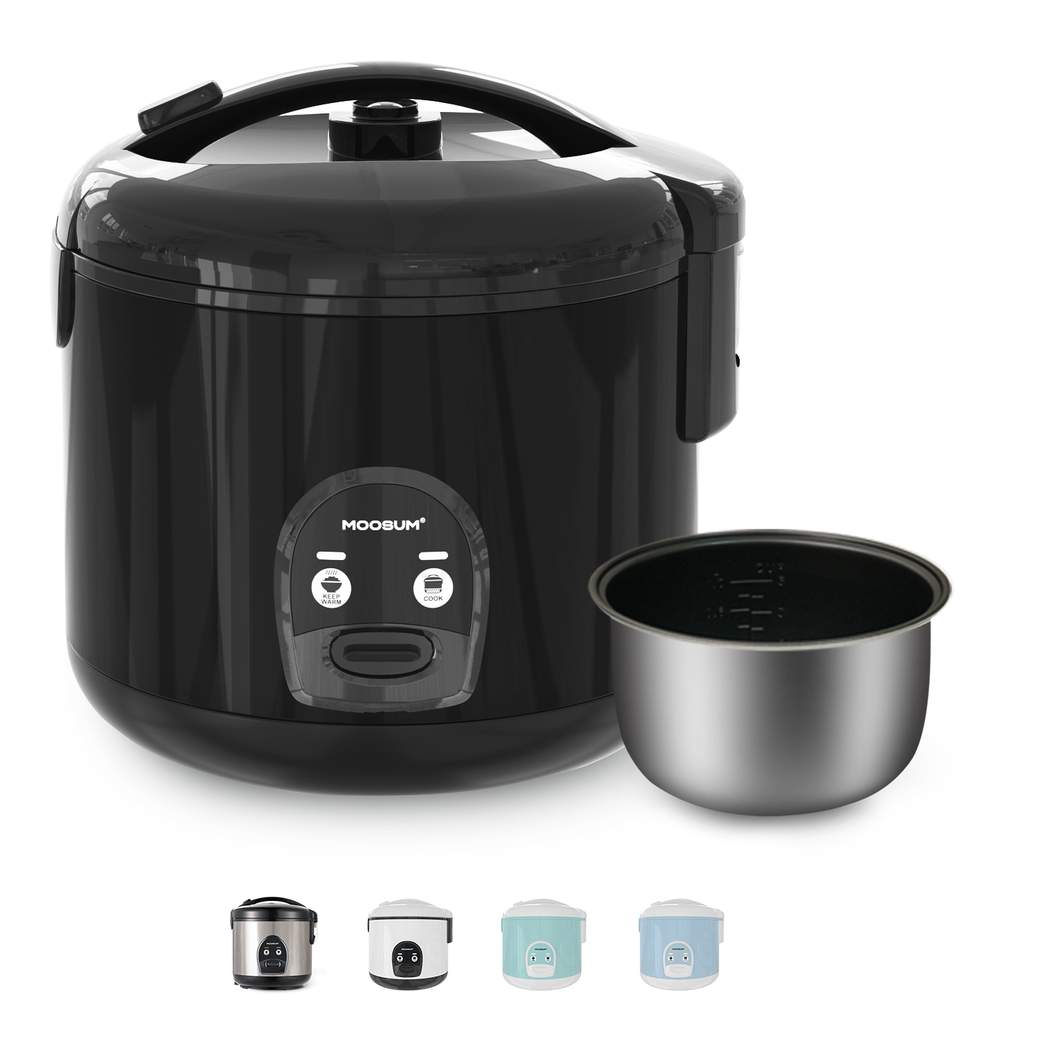 10-Cup Uncooked Ceramic Coating Rice Cooker, Black