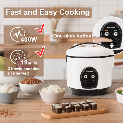 MOOSUM Electric Rice Cooker 10-cup cooked/5-cup uncooked/2.5Qt